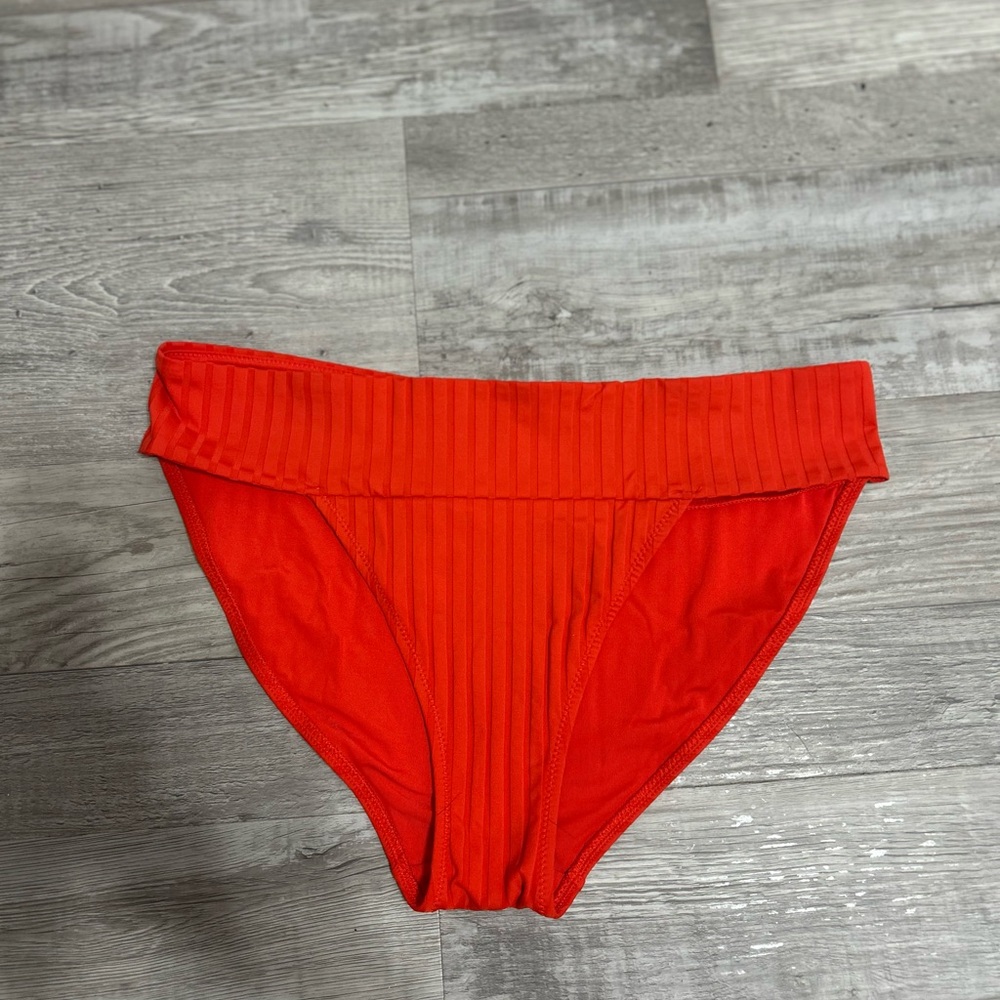 Aerie Women’s Red Ribbed Bikini bottoms Medium